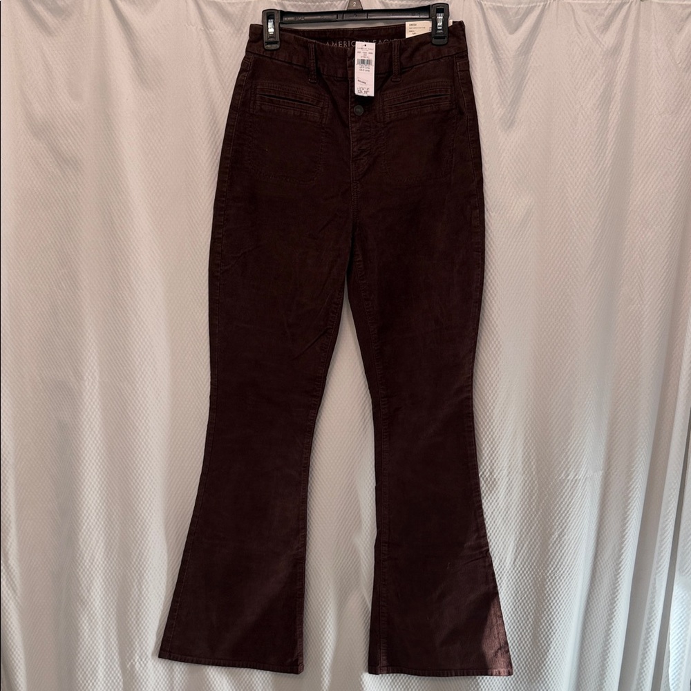 American Eagle Outfitters Dark Brown Flare Pants